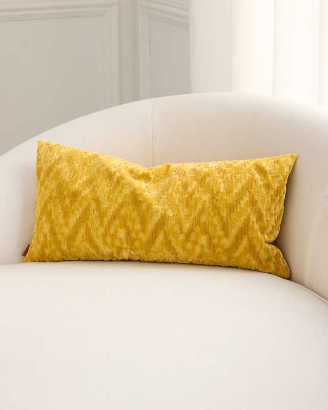 Fossile Embossed Chevron Cushion, 12" x 24"